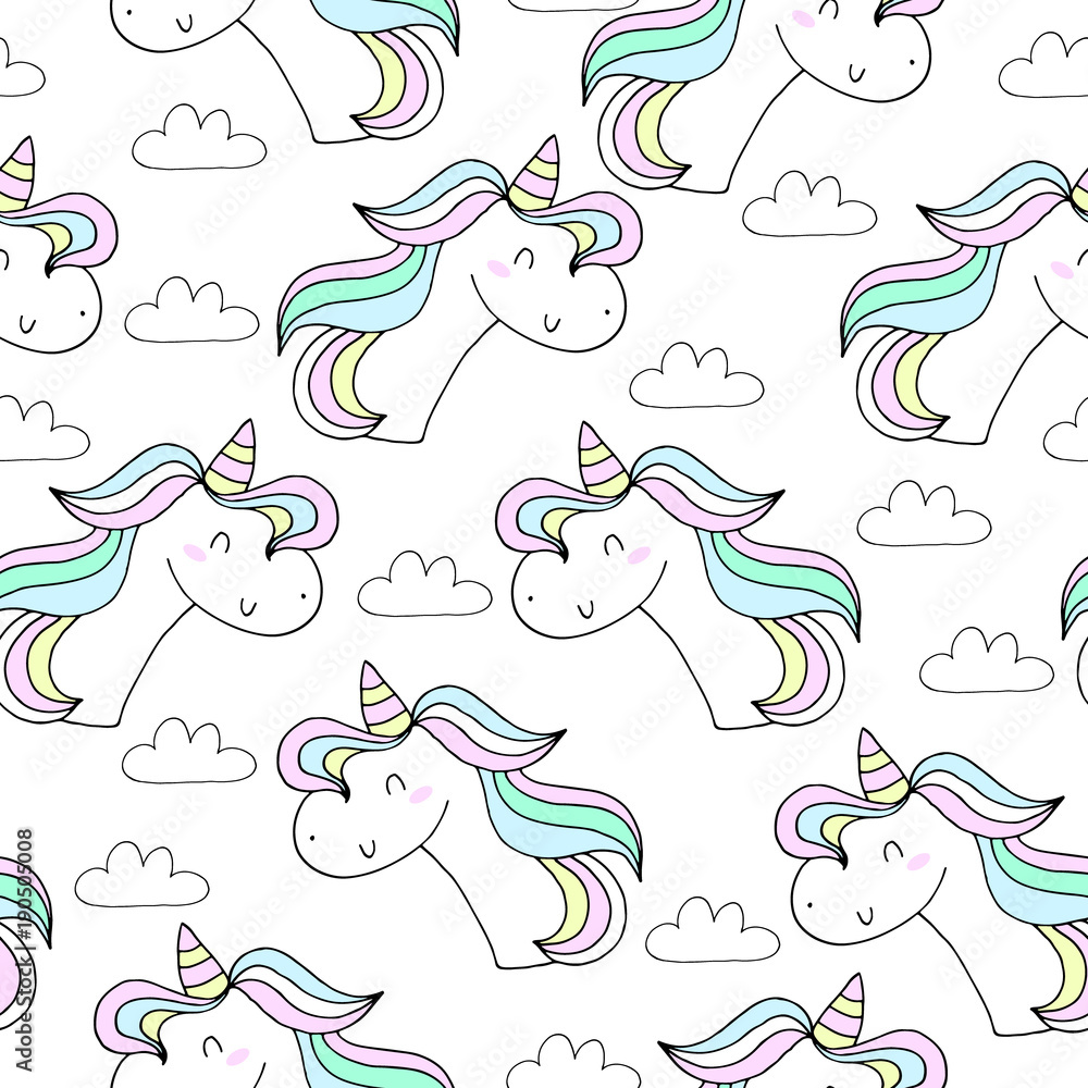 Fototapeta premium cute unicorn vector pattern