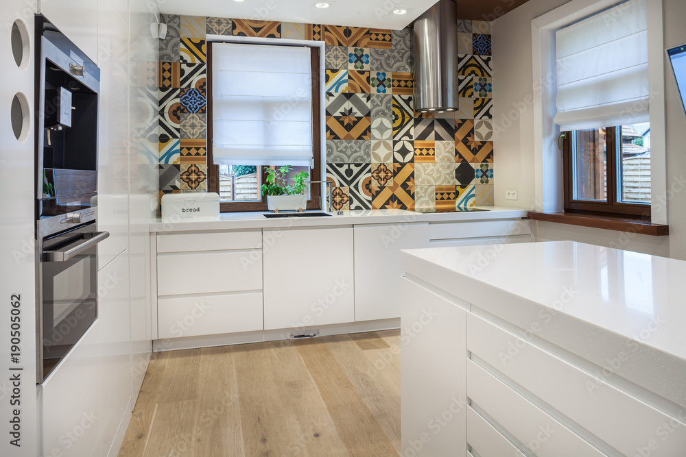 Fototapeta premium Modern kitchen in a classic house.