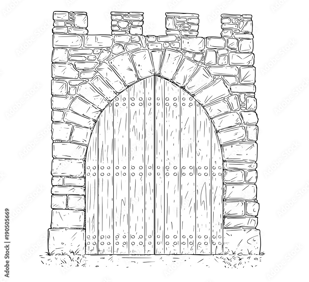Old Door Sketch For Your Design Vector Illustration Royalty Free SVG  Cliparts Vectors And Stock Illustration Image 136600213
