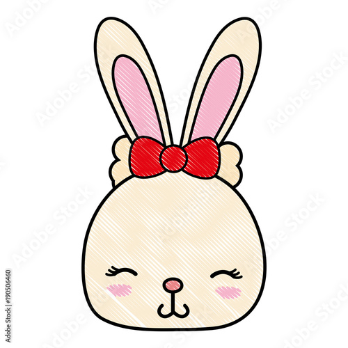 grated shy rabbit head female wild animal
