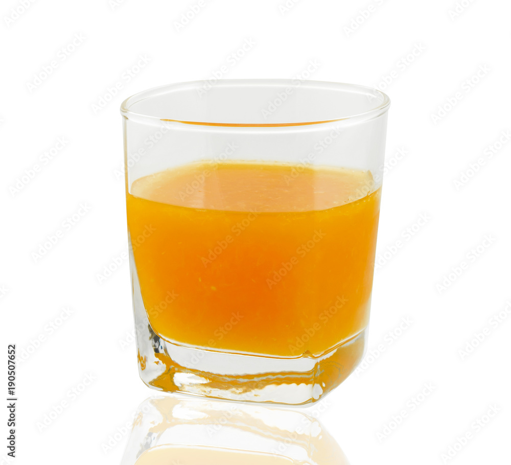 glass of orange juice on white background glass of orange juice on white background