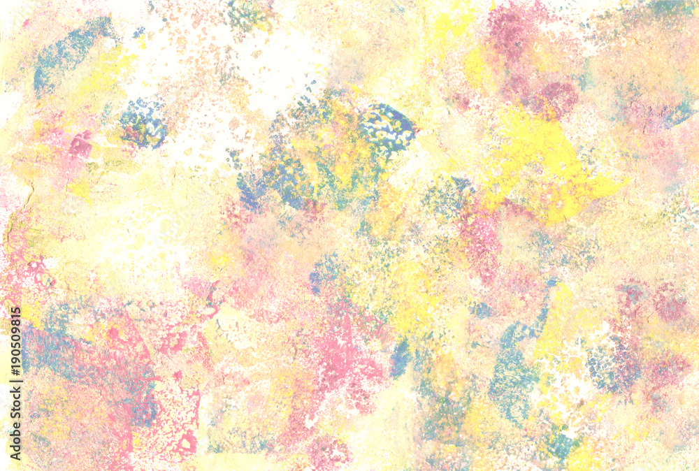 Pastel coloured abstract paint daubs