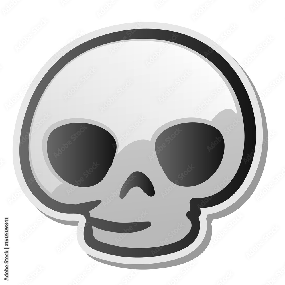 Skull emoji face, emoticon, sticker