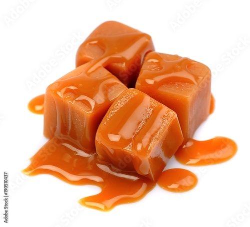 Caramel candies and caramel topping.