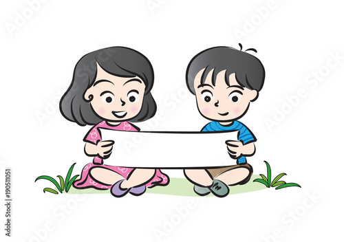 kids with speech bubble background