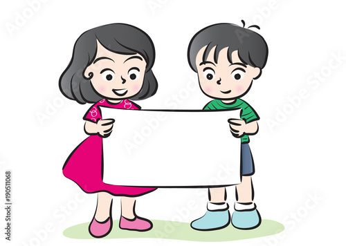 kids with speech bubble background