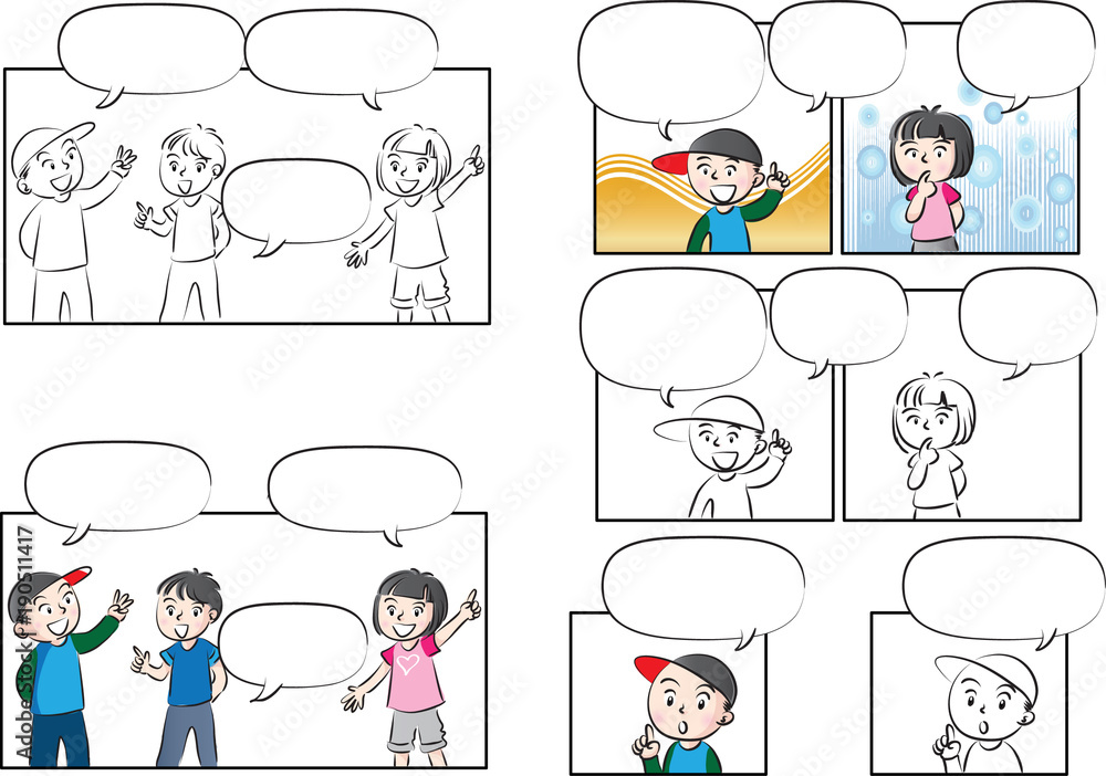kids with speech bubble background kids with speech bubble background