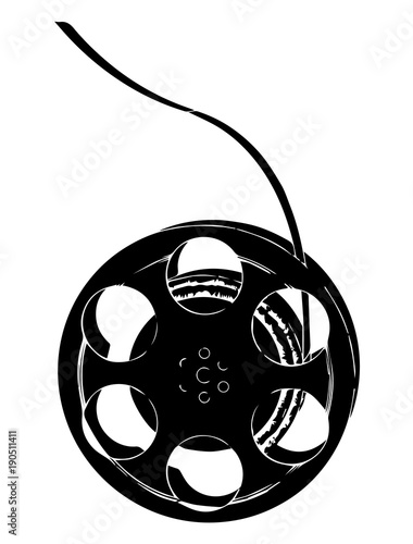 black film on white