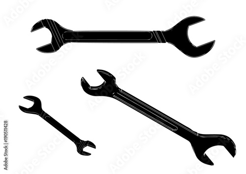 black wrench on white 