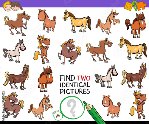 find two identical horses educational activity