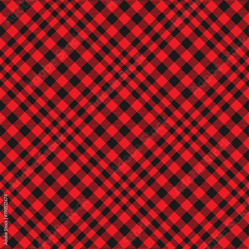 Red and black plaid. Seamless pattern for textile. Vector background eps10