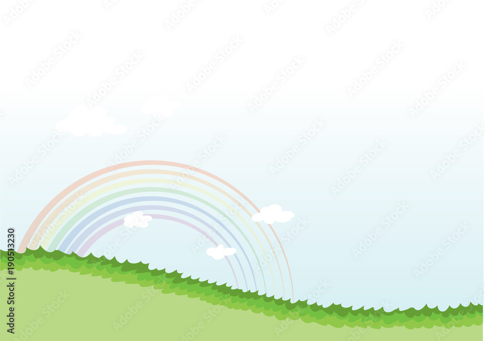 rainbow with landscapes