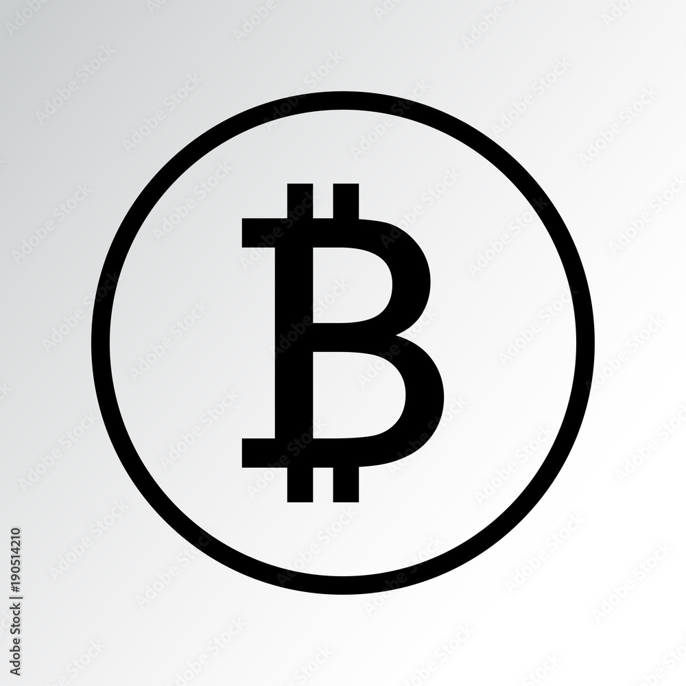 Bitcoin icon, black silhouette. Vector illustration Bitcoin icon, black silhouette. Vector illustration