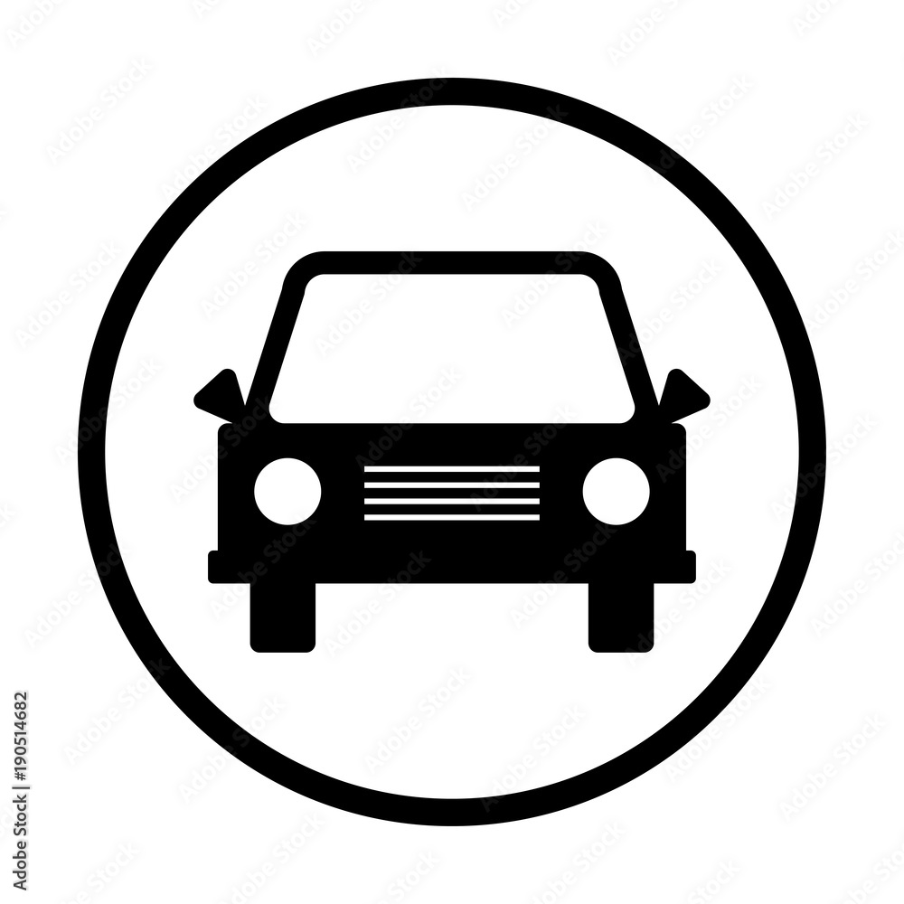 Car icon. Black and white design. Vector illustration