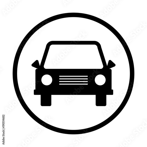 Car icon. Black and white design. Vector illustration