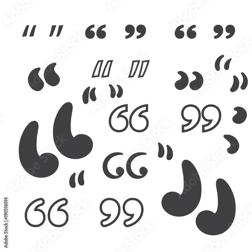 Squiggle Hand Drawn Quote and Quotations Saying with Grammar Signs