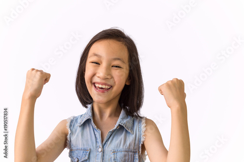 Wallpaper Mural Asian girl on white background,joyful,strong,healthy,smiling,happy,health, Torontodigital.ca