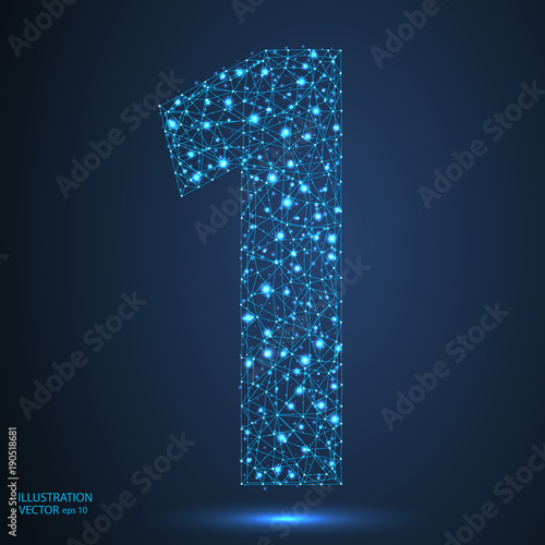Abstract number one, figure 1, consisting of triangles, circles, spots of decay, stars. Vector eps 10.