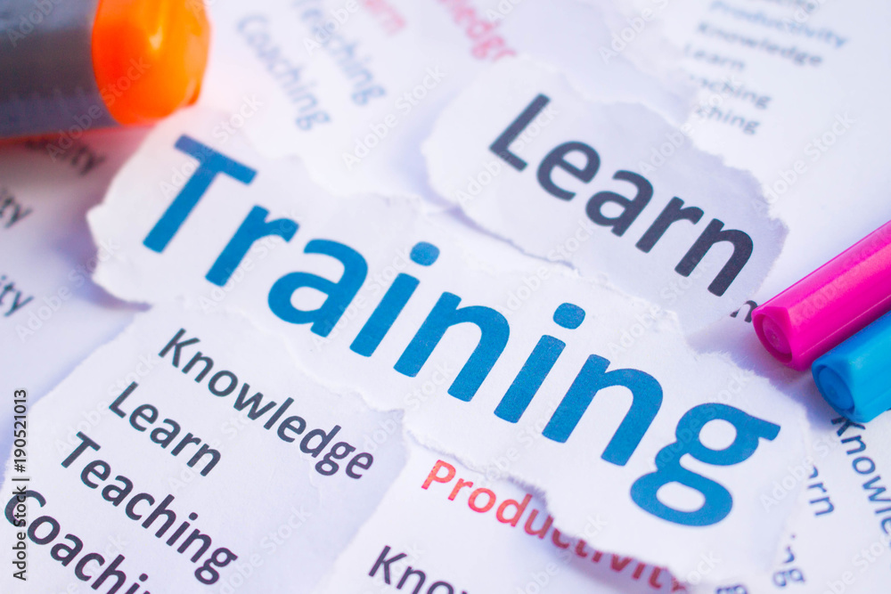 Obraz premium Training banner,Training for learn,skill,productivity,capacity building,knowledge,development