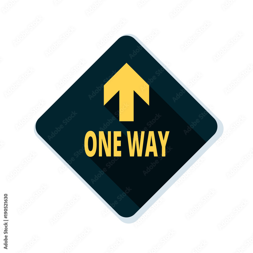 One Way Up Front Arrow sign illustration One Way Up Front Arrow sign illustration