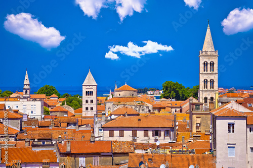 Historic Zadar skyline and rooftops view