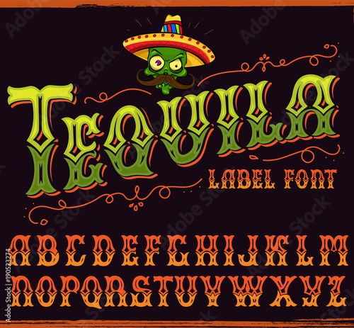 Hand crafted font in traditional Mexican style.