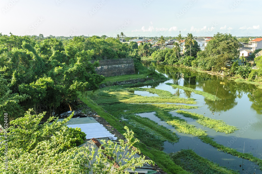 sight of the channels of the citadel in Hue, Vietnam.