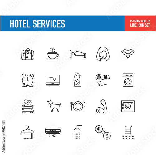 Hotel Services Line Icon