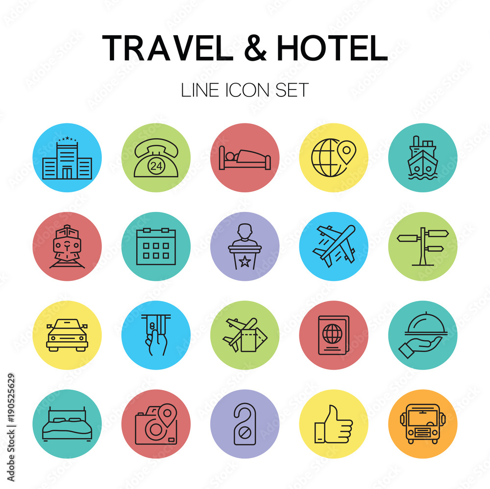 Travel Hotel Line Icon