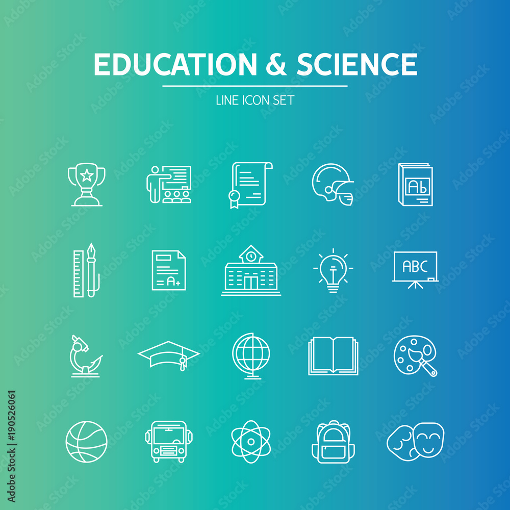 Education Science Line Icon Education Science Line Icon