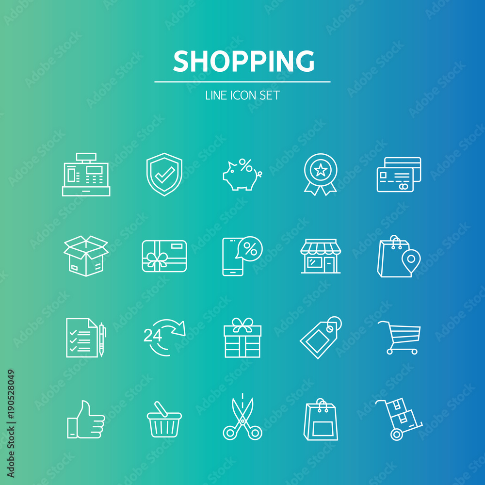 Shopping Line Icon Shopping Line Icon