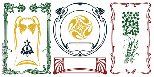 Vector plant vignette and border.