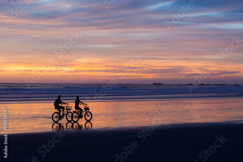 Sunset bike ride on the beach