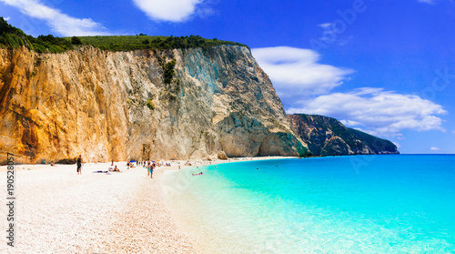 Fototapeta Naklejka Na Ścianę i Meble -  Best beaches of Greece- Porto Katsiki in Lefkada, Ionian islands
