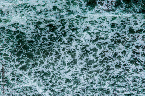 WHITE FROTHY OCEAN WATERS FROM ABOVE OREGON COAST