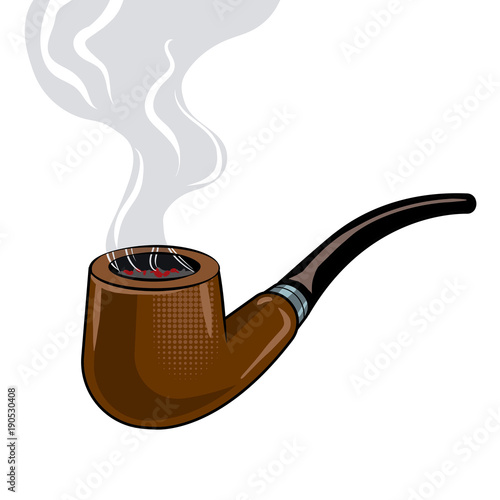 Smoking pipe pop art vector illustration
