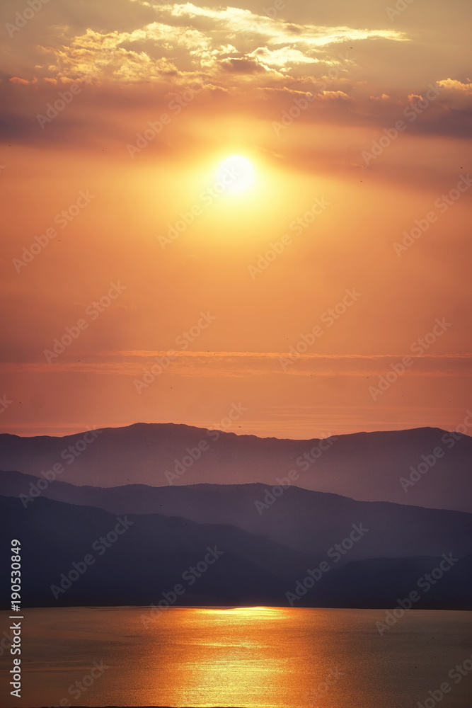 Fototapeta premium Prespes Sunset