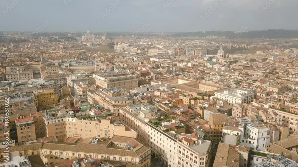Cityscape of Rome. Flying above roofs of Rome Cityscape of Rome. Flying above roofs of Rome