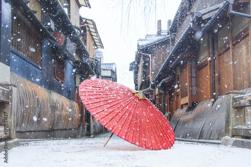 雪景色～和傘～