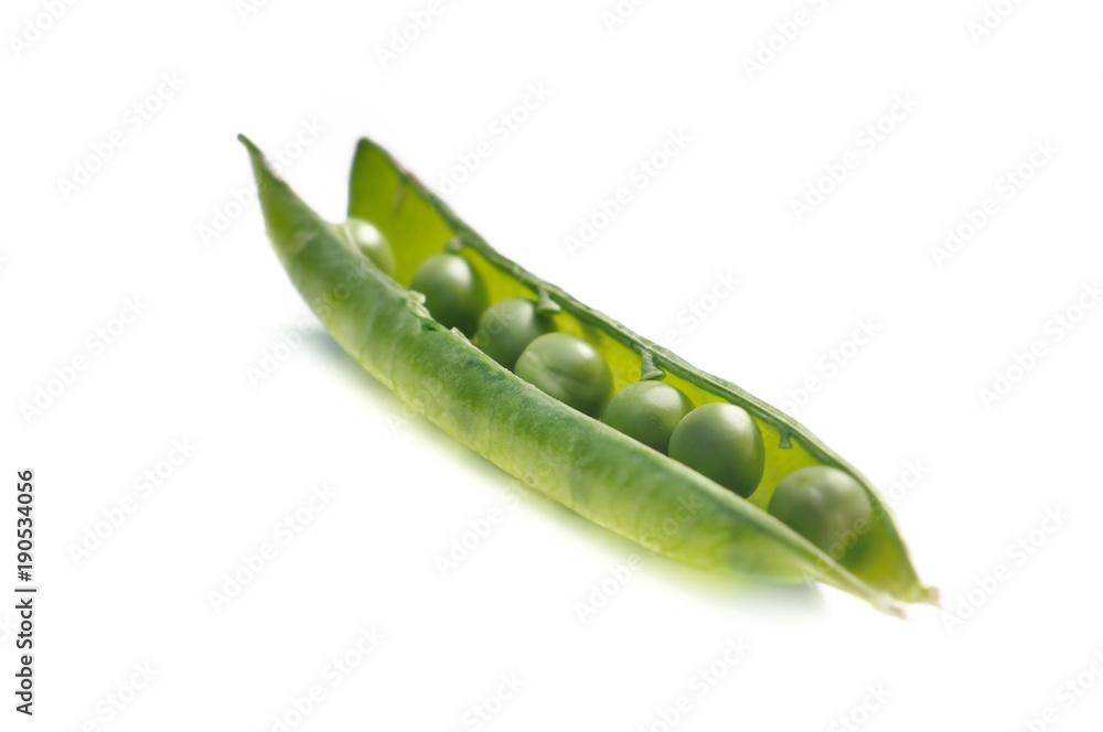 fresh pea in pod isolated on white background fresh pea in pod isolated on white background