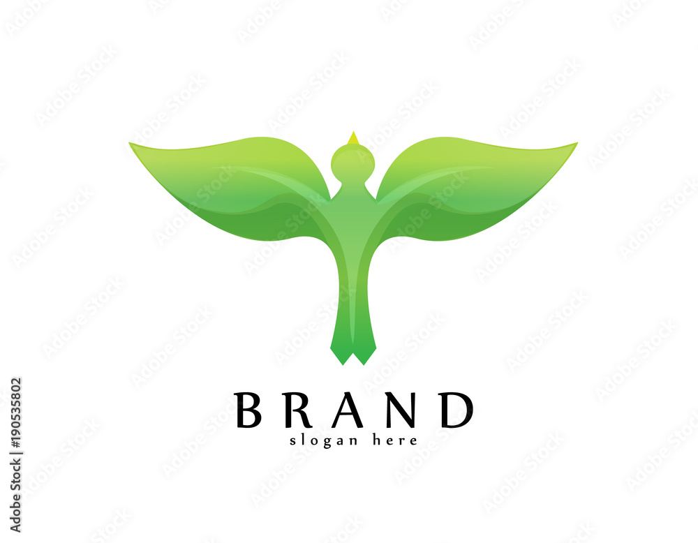 Bird leaf logo - obrazy, fototapety, plakaty 