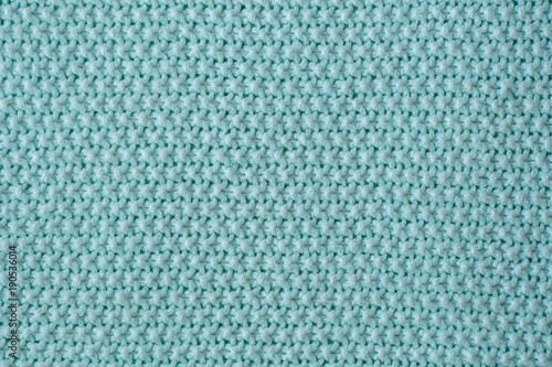 Mint knitting wool texture background.
