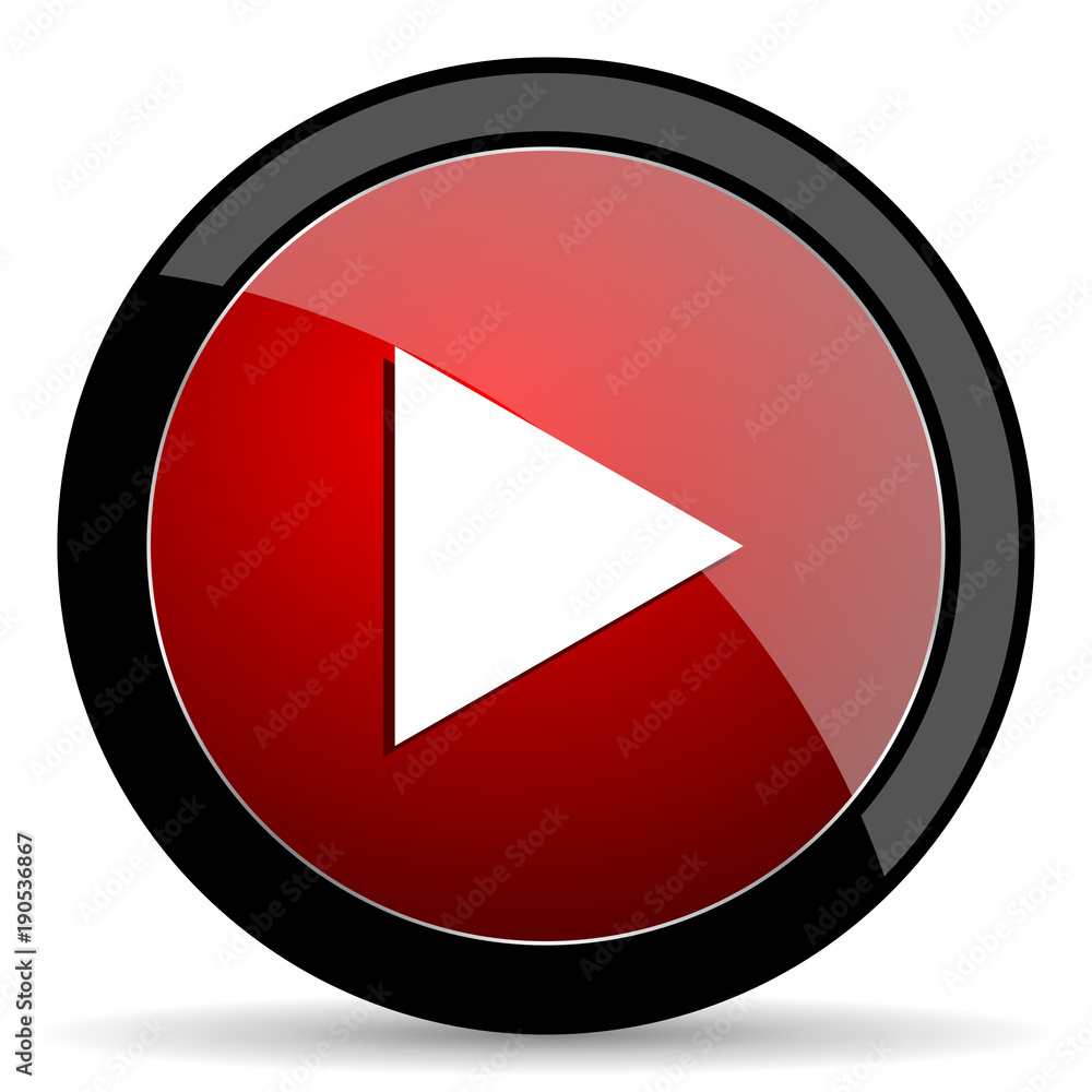Play vector icon. Modern design red and black glossy web and mobile applications button in eps 10 Play vector icon. Modern design red and black glossy web and mobile applications button in eps 10