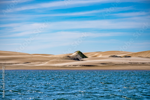 beach sand dunes in california landscape view Magdalena Bay mexico photo