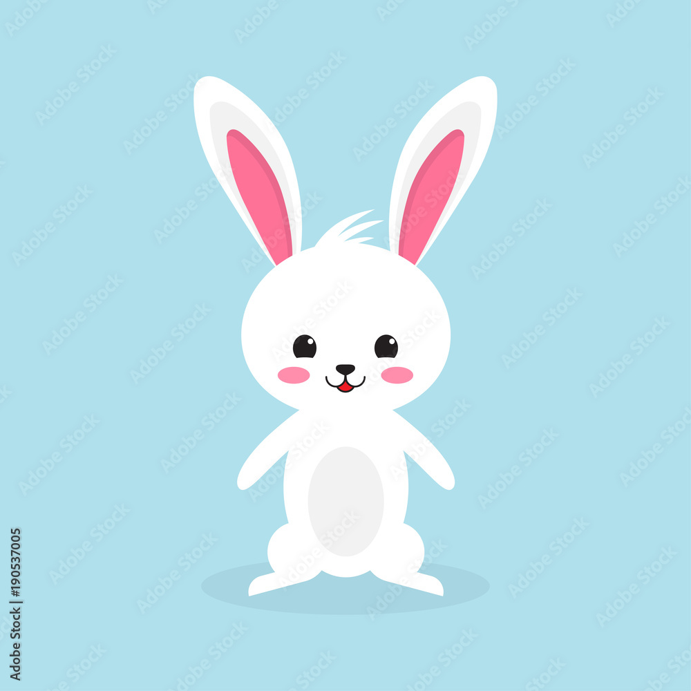 Happy Easter rabbit, white cute Bunny
