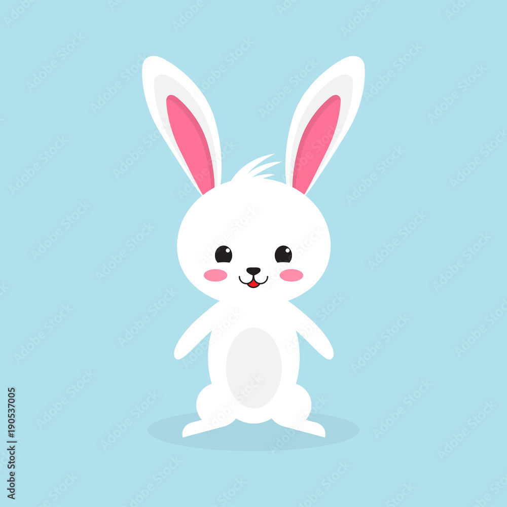 Happy Easter rabbit, white cute Bunny Happy Easter rabbit, white cute Bunny