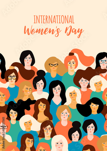 International Womens Day. Vector template.
