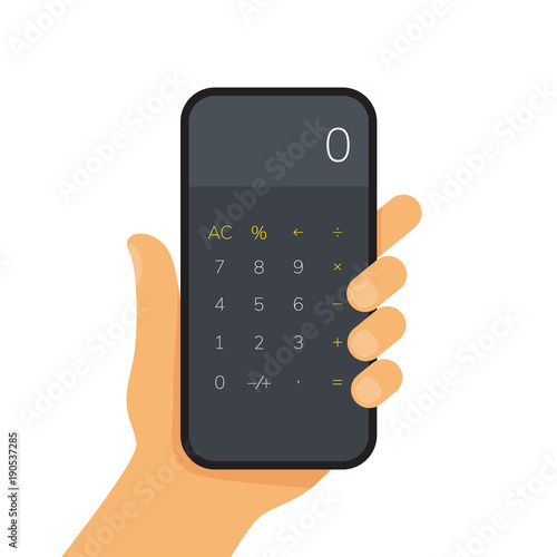 Calculator app on your phone in hand.