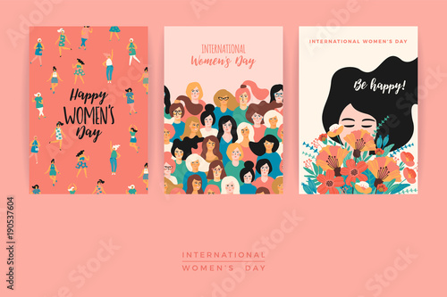 International Women s Day. Vector templates.