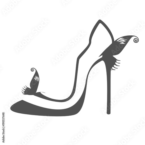 Logo of women's shoes with transparent background